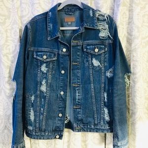 Distressed Denim Mens Jacket